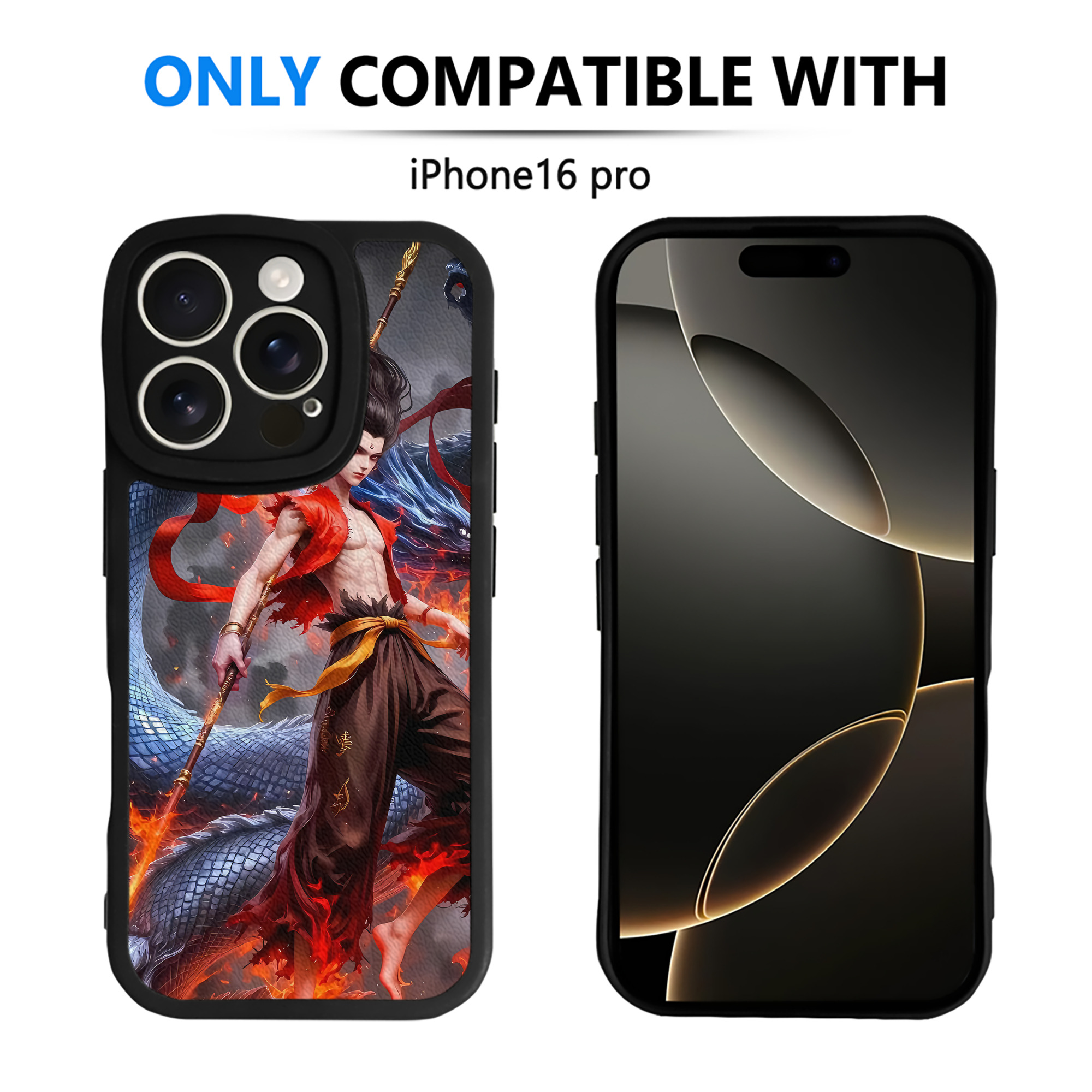 （画像用） Ne Zha 2 ナタ 魔童の大暴れ 【iPhone 16シリーズ対応】シリコンスマホケース（レザー調） 材質：シリコン